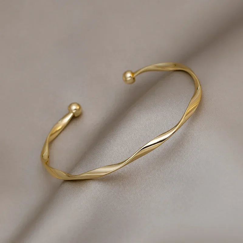 New Fashion Trend Unique Design Elegant Exquisite Twist Simple Bracelet Women Jewelry Wedding Party Premium Gift Wholesale