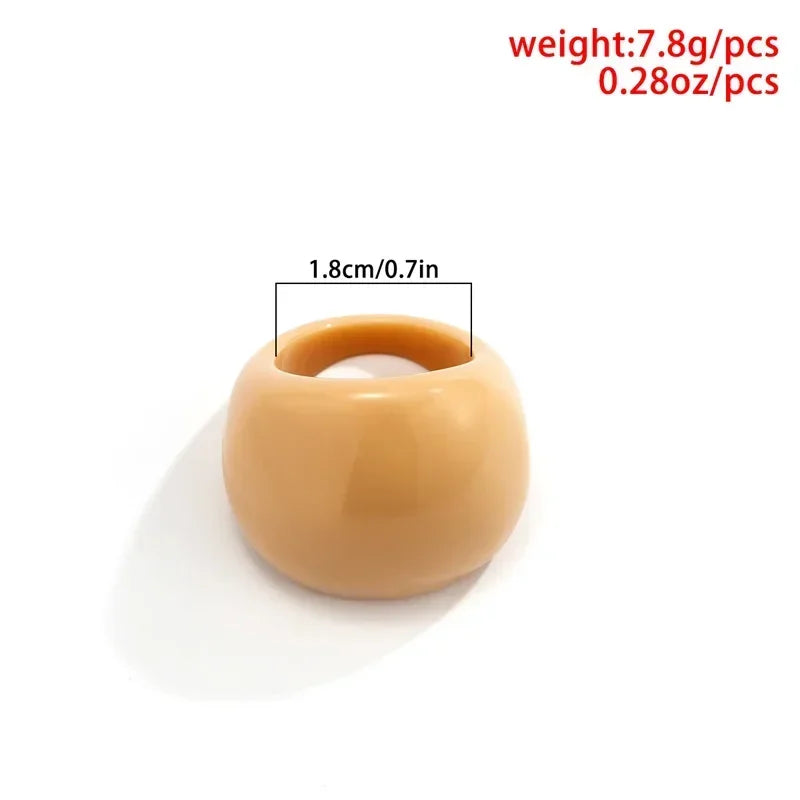 Classic Candy Color Acrylic Ring Exaggerated Geometric Ring Hand Jewelry Wholesale Women Accessories Irregular Rings for Women