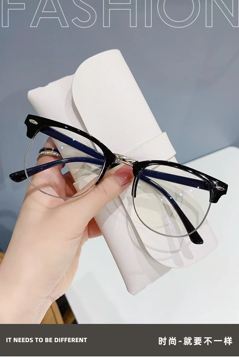 Glasses Ultralight Retro Transparent Frame Plain Men Women Anti Blue Light Glasses Party Decorate Eyeglasses Fake Glasses