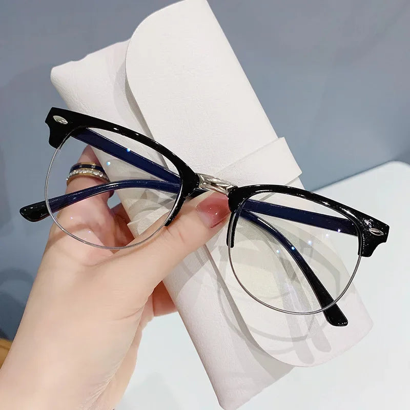 Glasses Ultralight Retro Transparent Frame Plain Men Women Anti Blue Light Glasses Party Decorate Eyeglasses Fake Glasses
