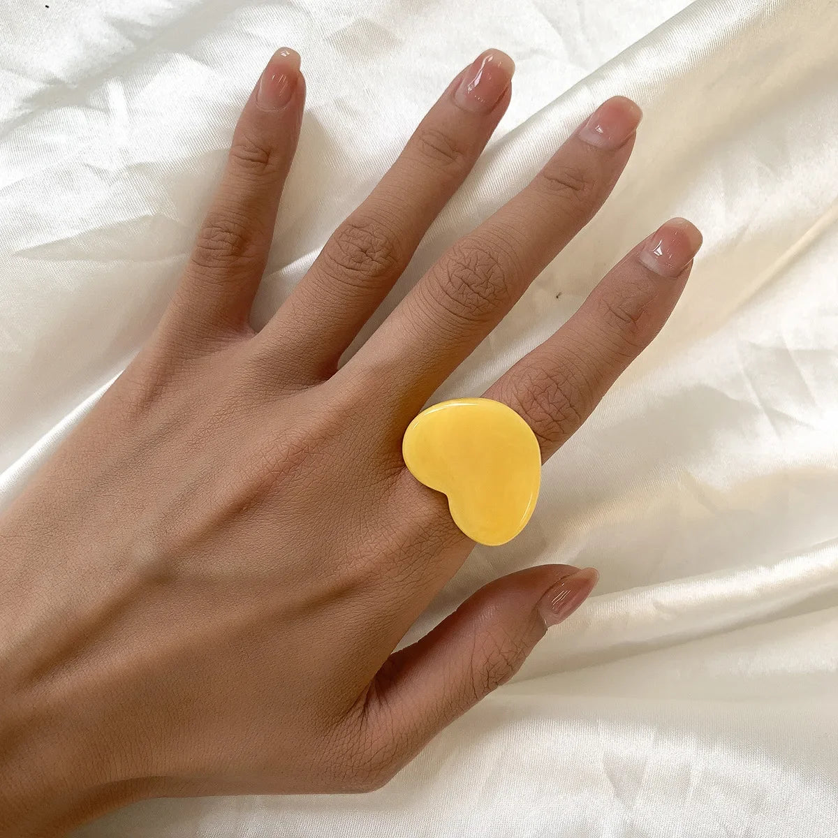 Acrylic Resin Rings Set For Women Girls Irregular Marble Pattern Colorful Transparent Ring Rings Jewelry Gifts