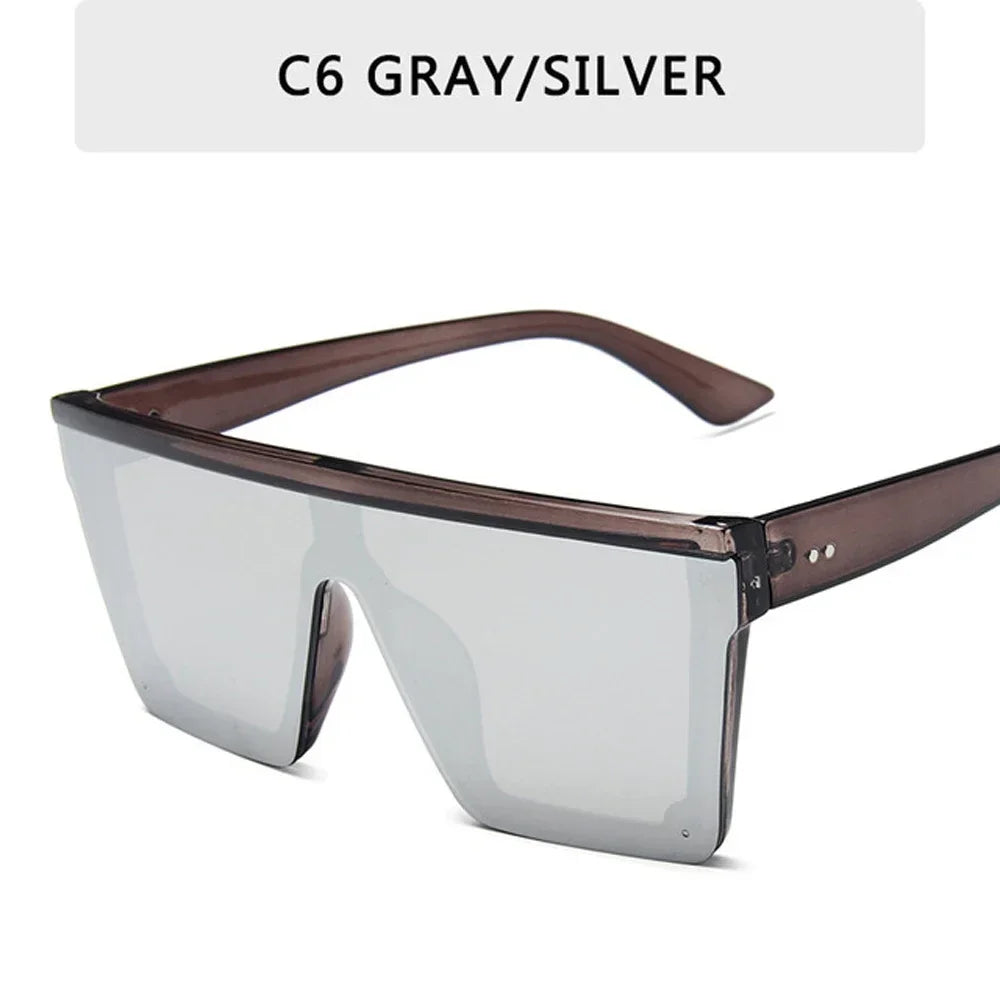 2025 Square Sunglasses Women Luxury Vintage Brand Design Sun glasses Big Frame Mirror Red Purple Eyewear UV400