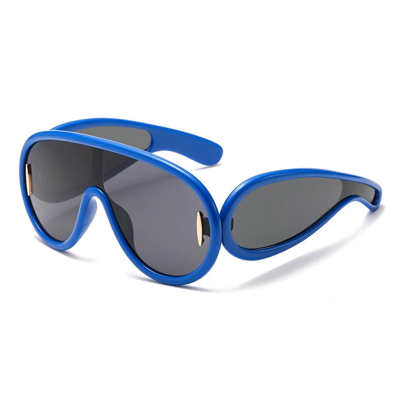 Cycling 2024 New Fashion One-Piece Large Frame Sunglasses Cyberpunk Style Eyeglasse Female Male Multi Color Frame Sun Glasses