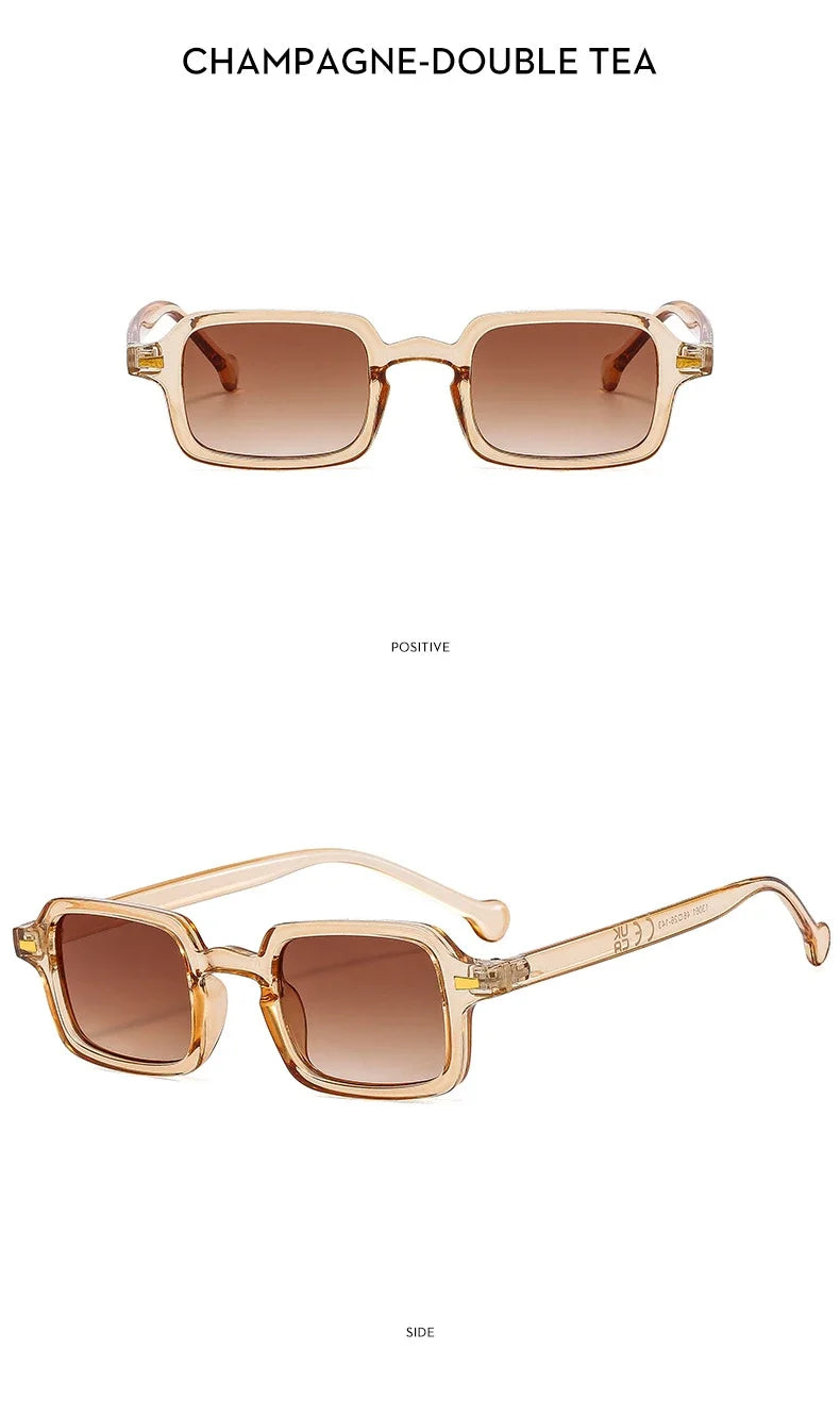 Luxurious Rectangle Sunglasses Women Oval Vintage Brand Designer Square Sun Glasses Men Shades Female Eyewear Anti-glare UV400