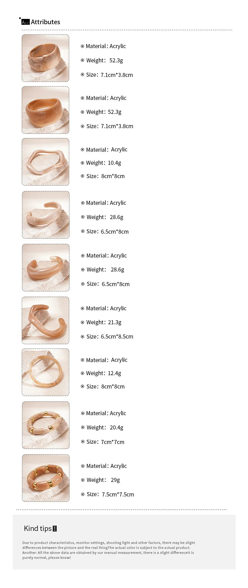 Pink Resin Acrylic Smudging Bangle for Women 2025 New Fashion Round Wide Stacked Bracelets Hand Jewelry Gifts Wholesale
