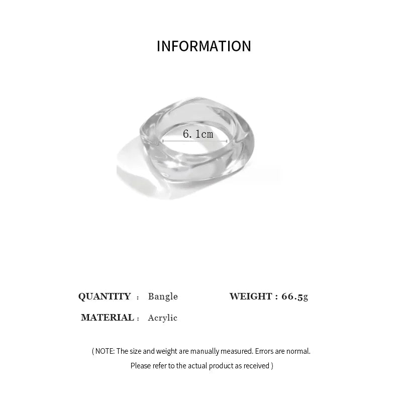 Exaggerated Resin Acrylic Bracelets Bangles for Women on Hand Irregular Geometric Bracelets Personality Hand Jewelry