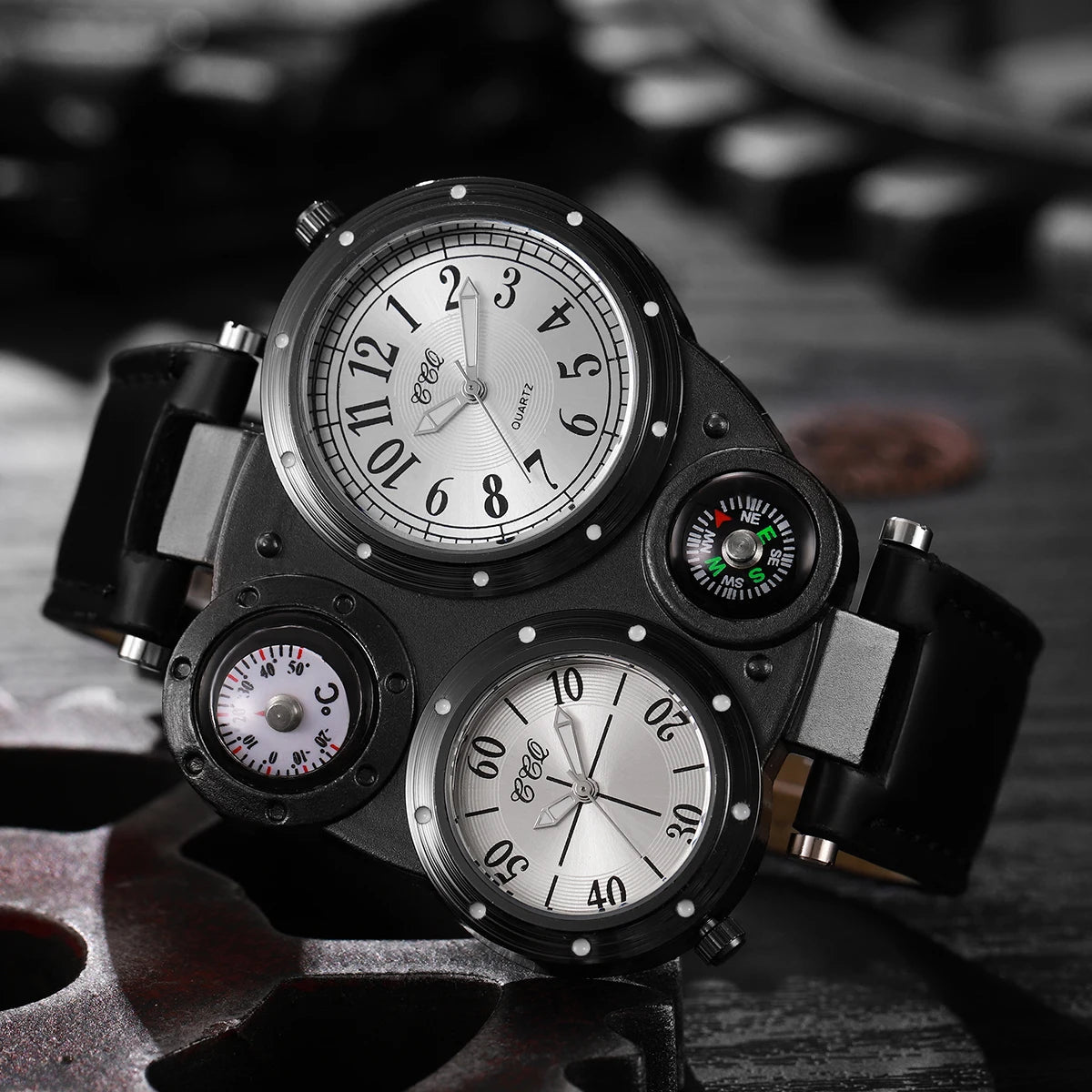 Luxury Large Dial Men Quartz Watches Casual Leather Band Wristwatches Sport Watch for Men Clock Relogio Masculino