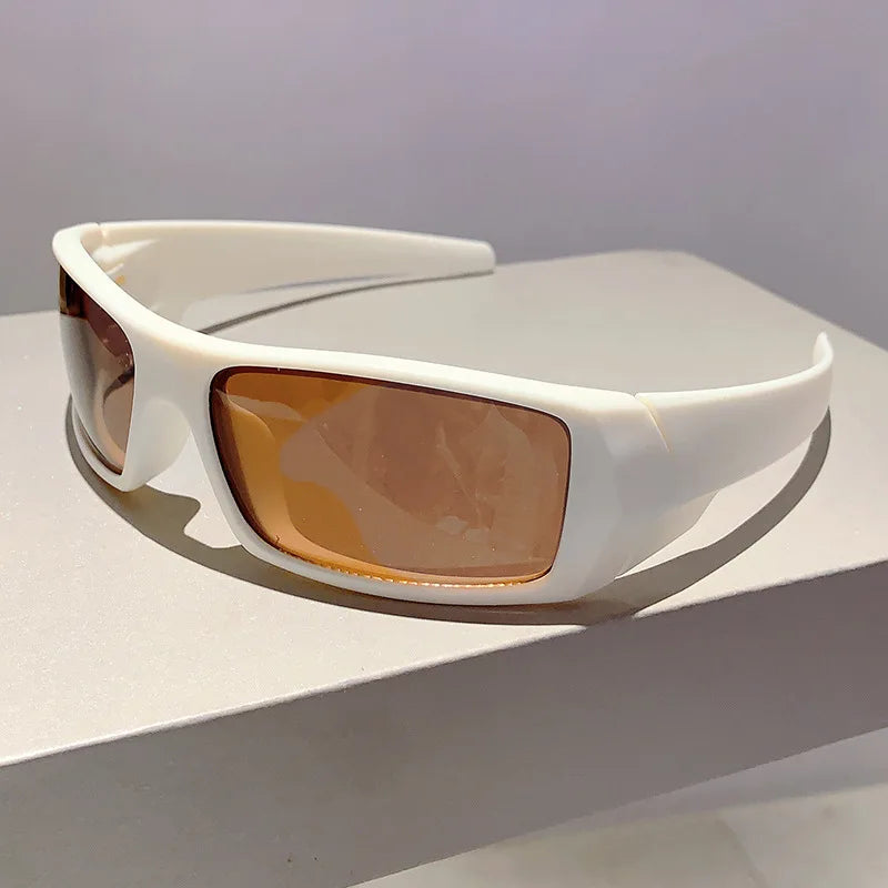 Trendy Designed Cycling Oval Sunglasses Women Men Outdoor Cycling Sports UV400 Sunglass Vintage Hip Hop Punk Sun Glasses