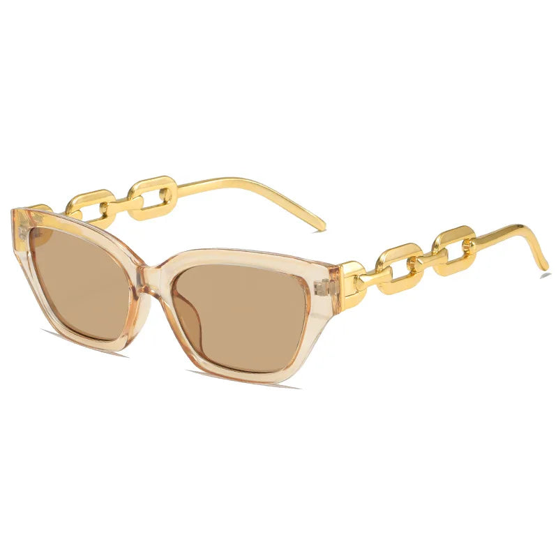 Cat Eye Sunglasses 2025 New Fashion Women Vintage Brand Designer Glasses Black Sun Glasses Female  Golden Eyewear Sun Protection
