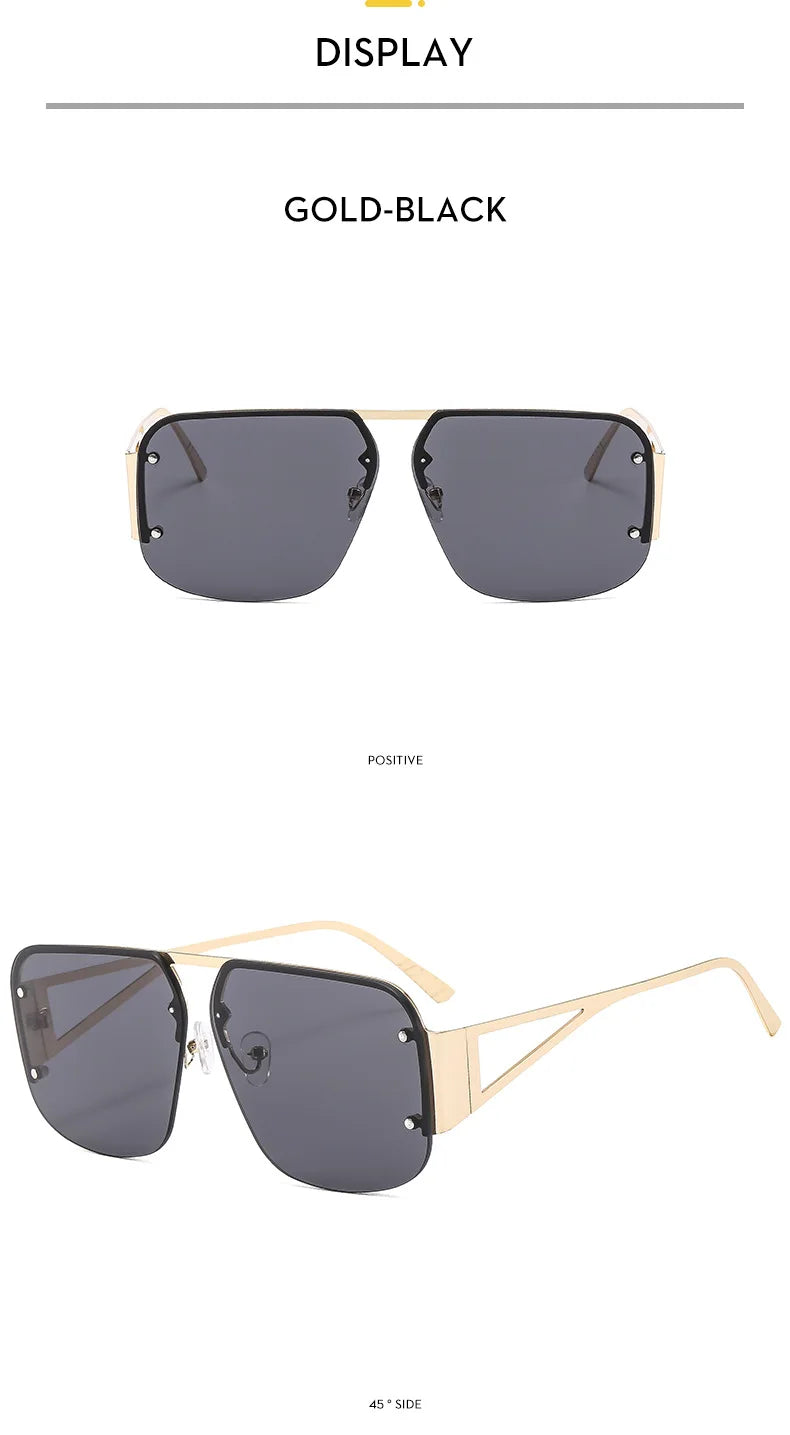 Fashion Oversized Square Sunglasses Woman Brand Designer Vintage Square Sun Glasses Female Big Frame Shades UV400 Eyewear
