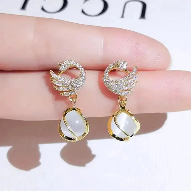 Silver Needle Fashion Square Zircon Drop Earrings For Women Jewelry 2025 Trending New Luxury Women's Crystal Earrings