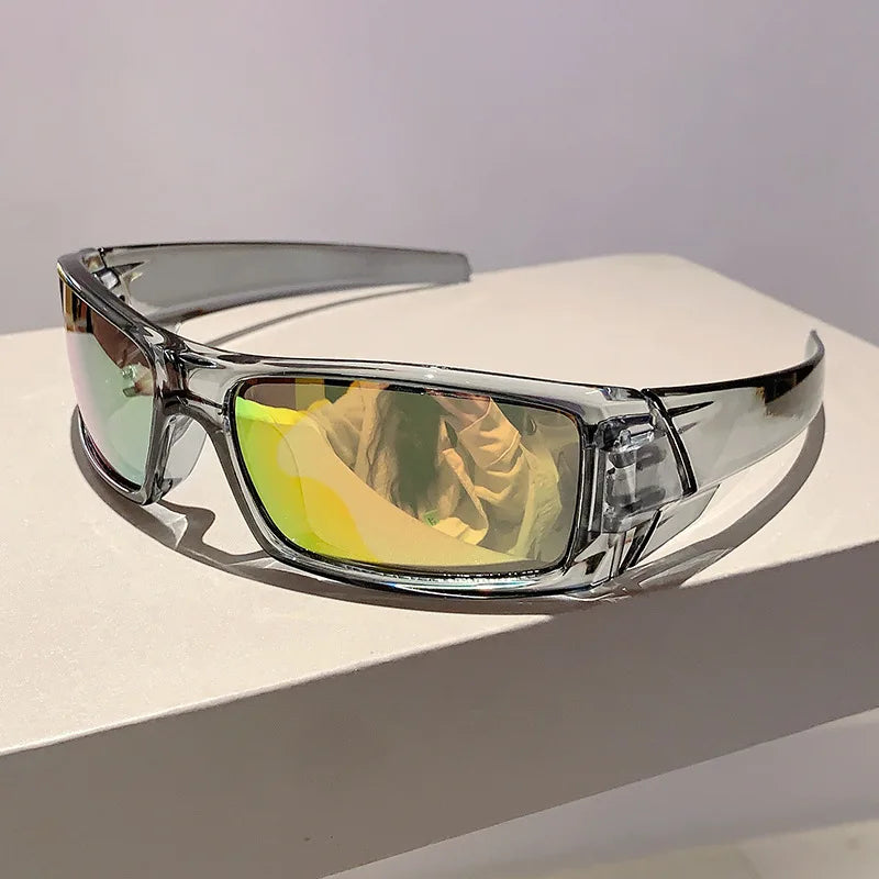 Trendy Designed Cycling Oval Sunglasses Women Men Outdoor Cycling Sports UV400 Sunglass Vintage Hip Hop Punk Sun Glasses
