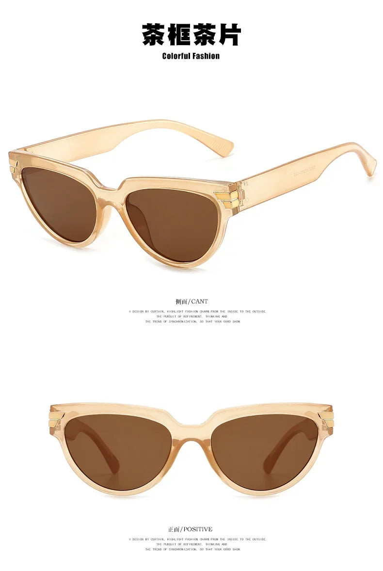 New Small Rectangle Sunglasses Women 2022 Luxury Brand Classic Cat Eye Lady Sexy Fashion Sun Glasses Shades For Women UV400