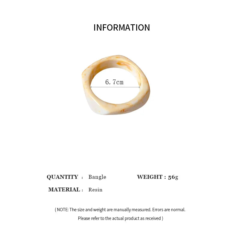 Exaggerated Resin Acrylic Bracelets Bangles for Women on Hand Irregular Geometric Bracelets Personality Hand Jewelry
