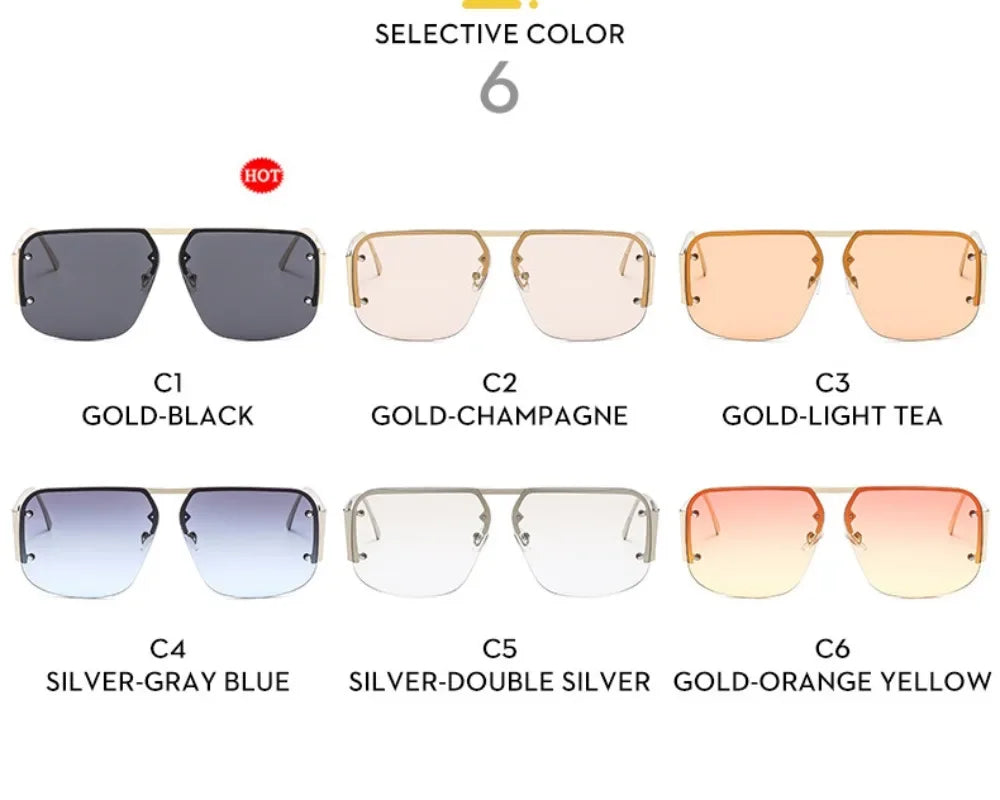Fashion Oversized Square Sunglasses Woman Brand Designer Vintage Square Sun Glasses Female Big Frame Shades UV400 Eyewear