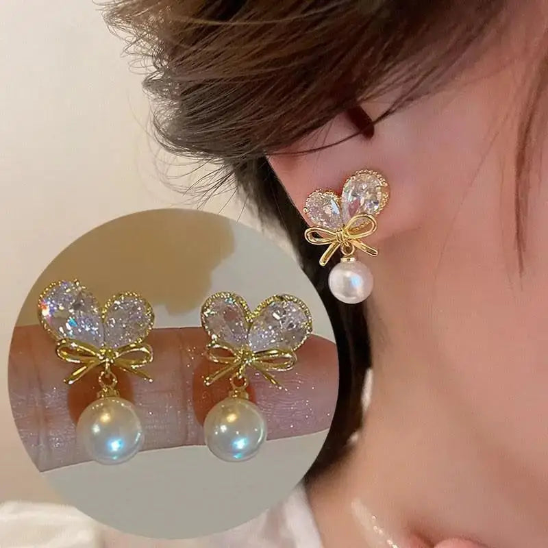 Silver Needle Fashion Square Zircon Drop Earrings For Women Jewelry 2025 Trending New Luxury Women's Crystal Earrings