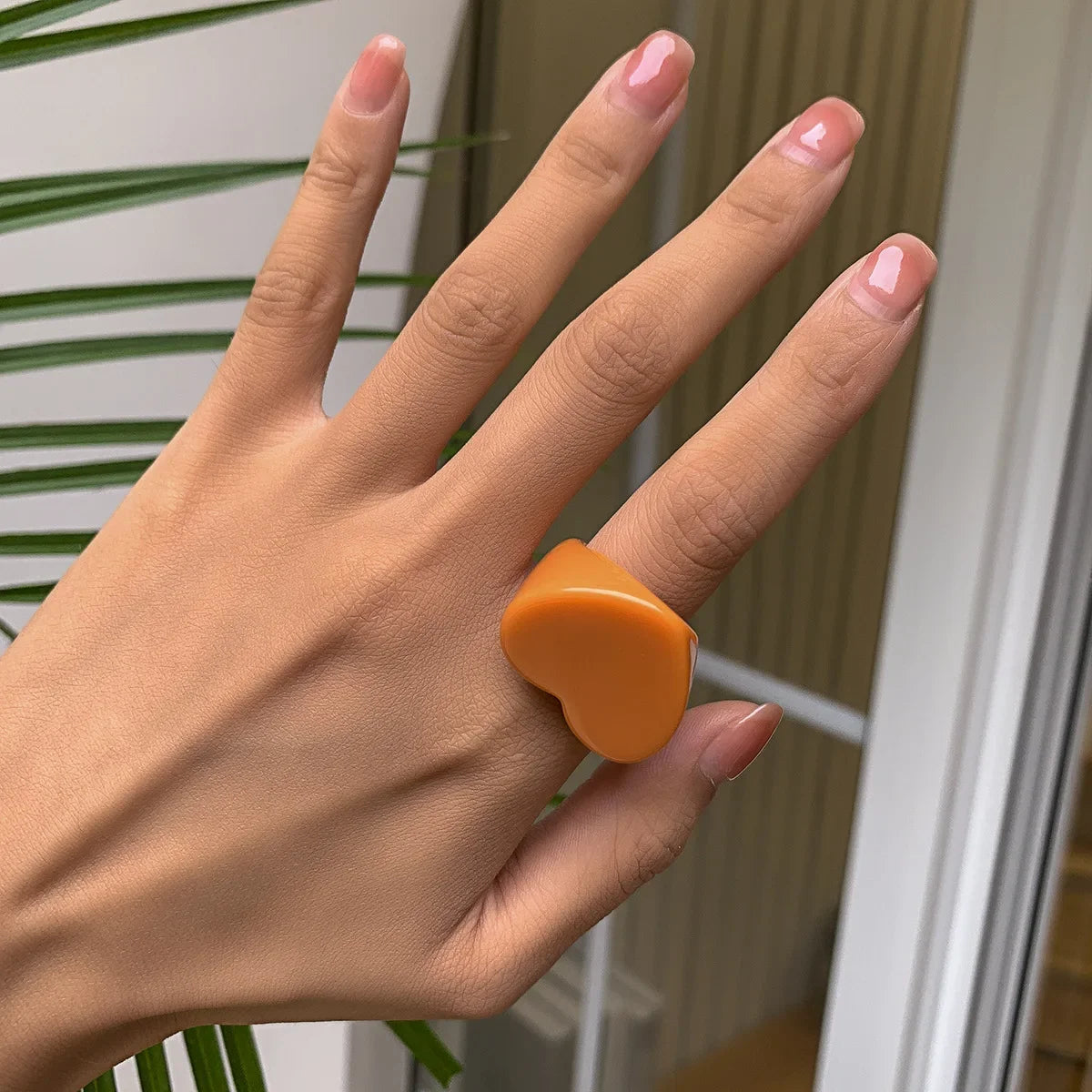 Acrylic Resin Rings Set For Women Girls Irregular Marble Pattern Colorful Transparent Ring Rings Jewelry Gifts