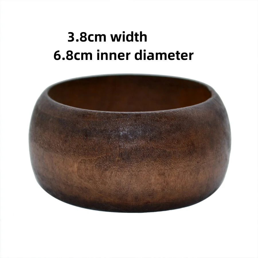 Women Elegant Natural Wood Square DIY Bracelet Coffee Girl Jewelry Ladies Gift Geometric Wooden Bangles For Women