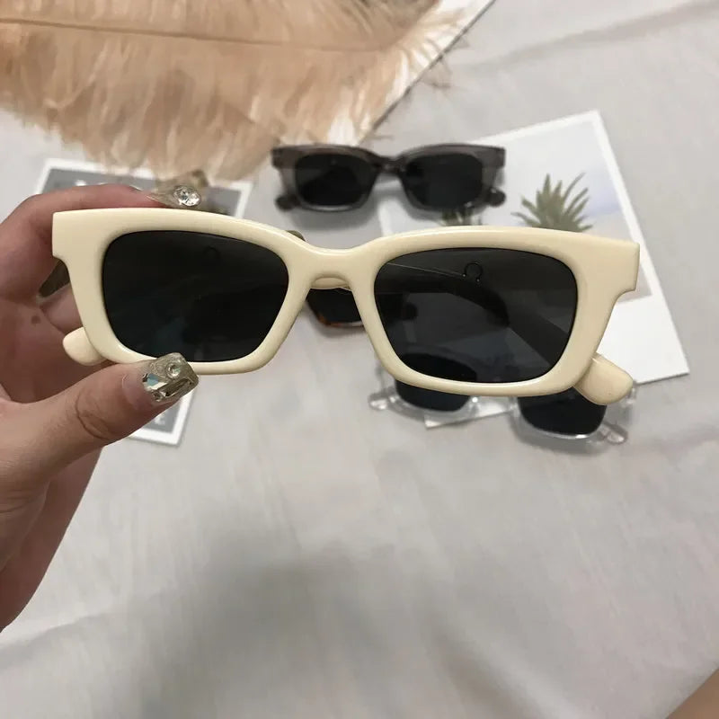 New Women Rectangle Vintage Sunglasses Brand Designer Retro Points Sun Glasses Female Lady Eyeglass Cat Eye Driver Goggles