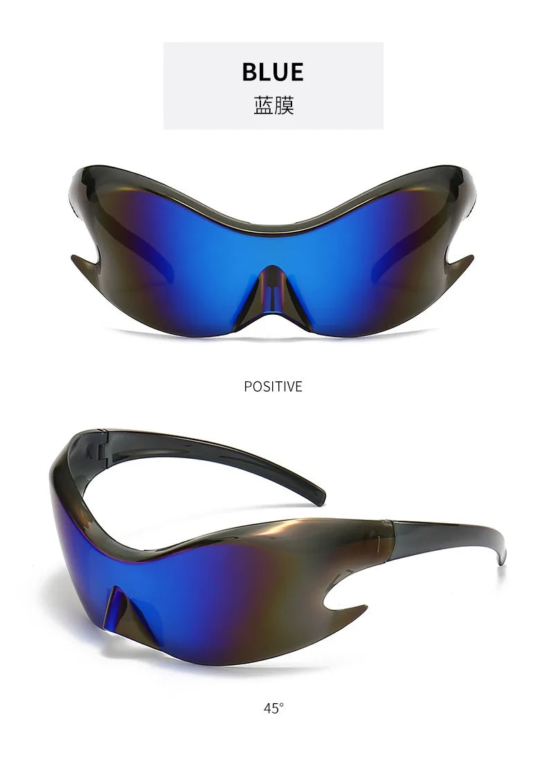 Y2K UV400 Sunglasses Men Women Trendy Running Fishing Goggles Sports Cycling Glasses Male Bicycle Eyewear Bike Lenses