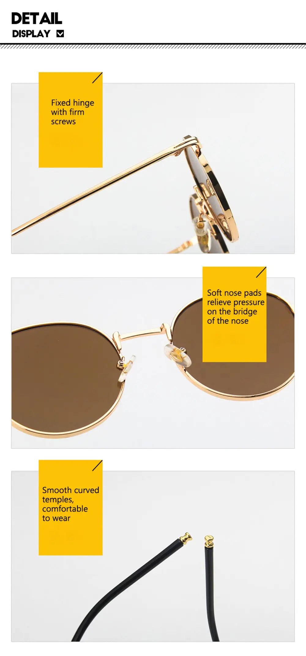 Fashion Glasses Fishing Metal Frame Shades Round Sun Glasses Women's Eyewear Retro Women Men Sunglasses UV400 Gafas De Sol