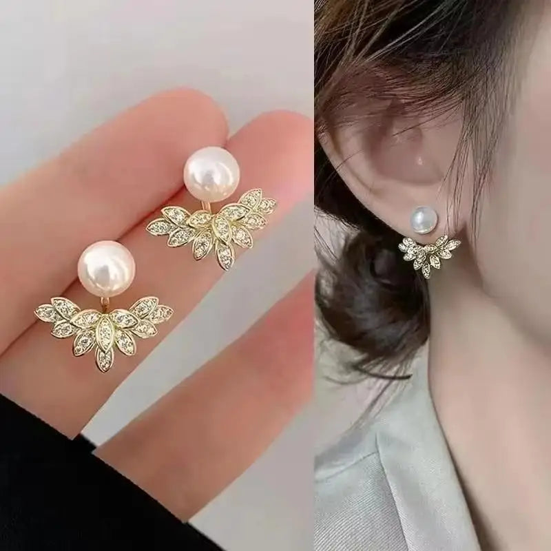 925 Silver Needle Vintage Brown Pearl Earrings For Women Jewelry 2025 Trending New Luxury Women's Red Ball Earrings gifts