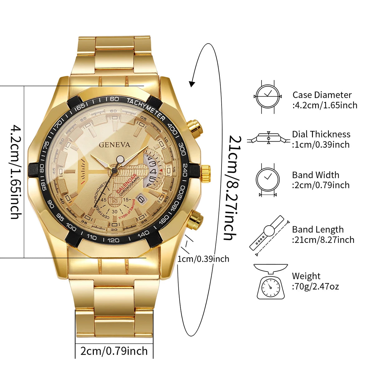 Luxury Large Dial Men Business Watches Fashion Calendar Quartz Watch for Mens Clock Reloj Hombre（Without Box）