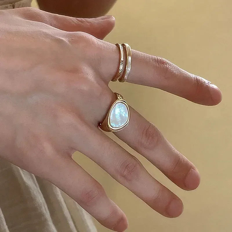 Colorful Drip Glaze Open Ring for Women New Fashion Retro Geometric Gold Color Metal Rings Exquisite Jewelry Gifts for Girl