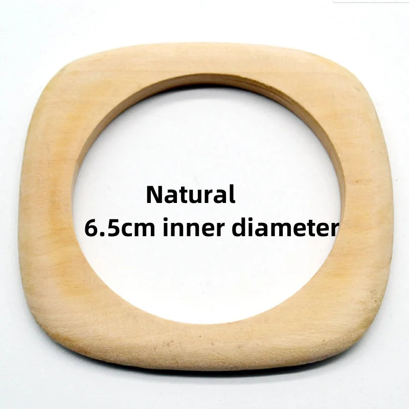 Women Elegant Natural Wood Square DIY Bracelet Coffee Girl Jewelry Ladies Gift Geometric Wooden Bangles For Women