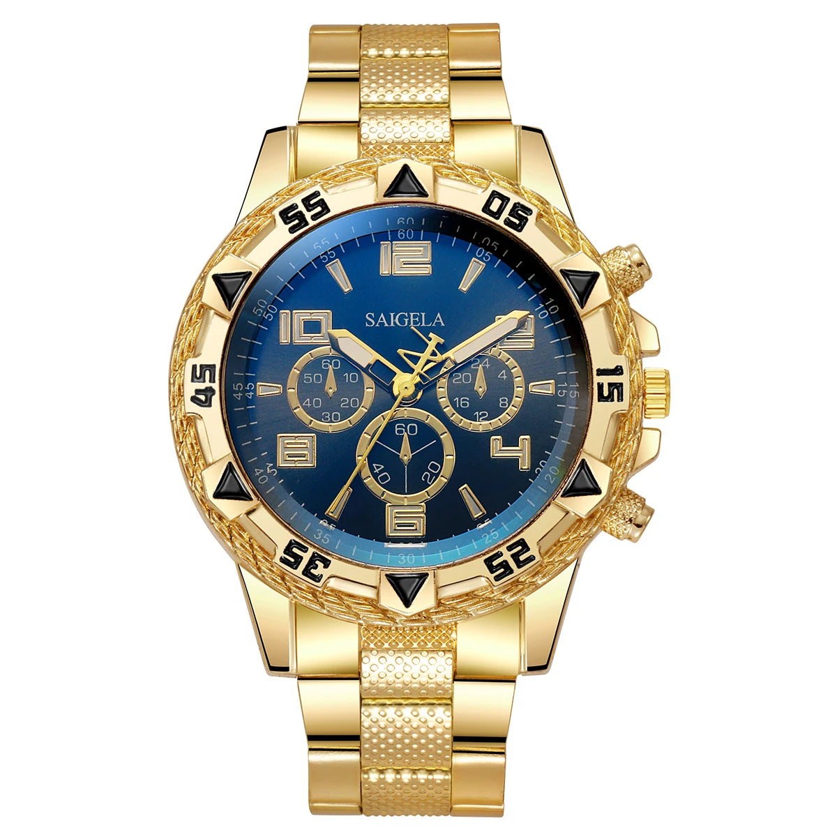 Men Business Watches Fashion Arabic Dial Gold Steel Band Male's Quartz Watch