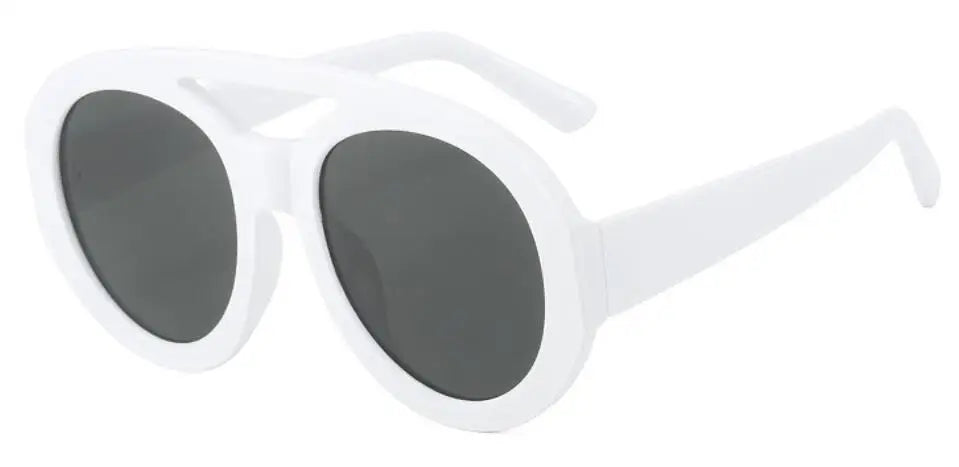 Vintage Oversized Sunglasses Women Luxury Brand Big Frame Sun Glasses Black Yellow Fashion Shades Double Bridges Round Glasses