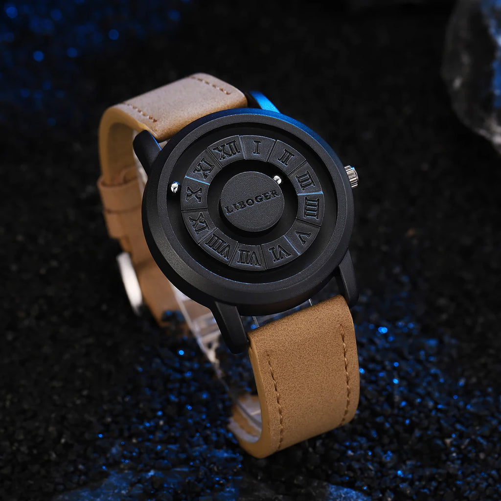 Fashion Magnetic Suspension Men Watches Casual Sports Roma Dial Wristwatches For Mens Clock（Without Box）