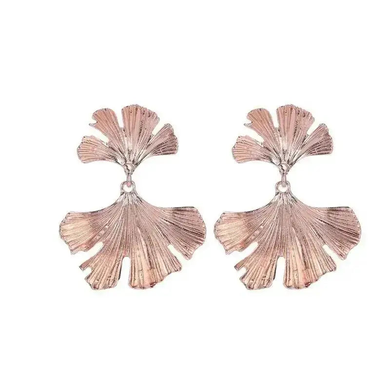 Stainless Steel Pleated Geometric Earrings For Women Jewelry Trending Vintage Women's Smooth Gold Color Stud Earrings