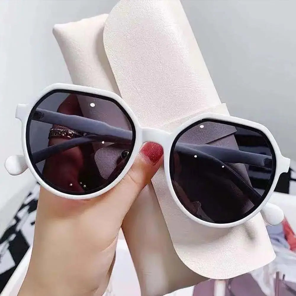 Trendy Jelly Women's Sunglasses Unique Popular Round Frame Sun Glasses Beige UV Protection Eyewear for Women & Men