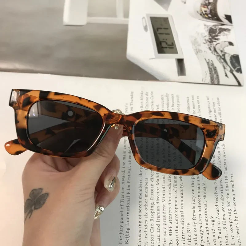 New Women Rectangle Vintage Sunglasses Brand Designer Retro Points Sun Glasses Female Lady Eyeglass Cat Eye Driver Goggles