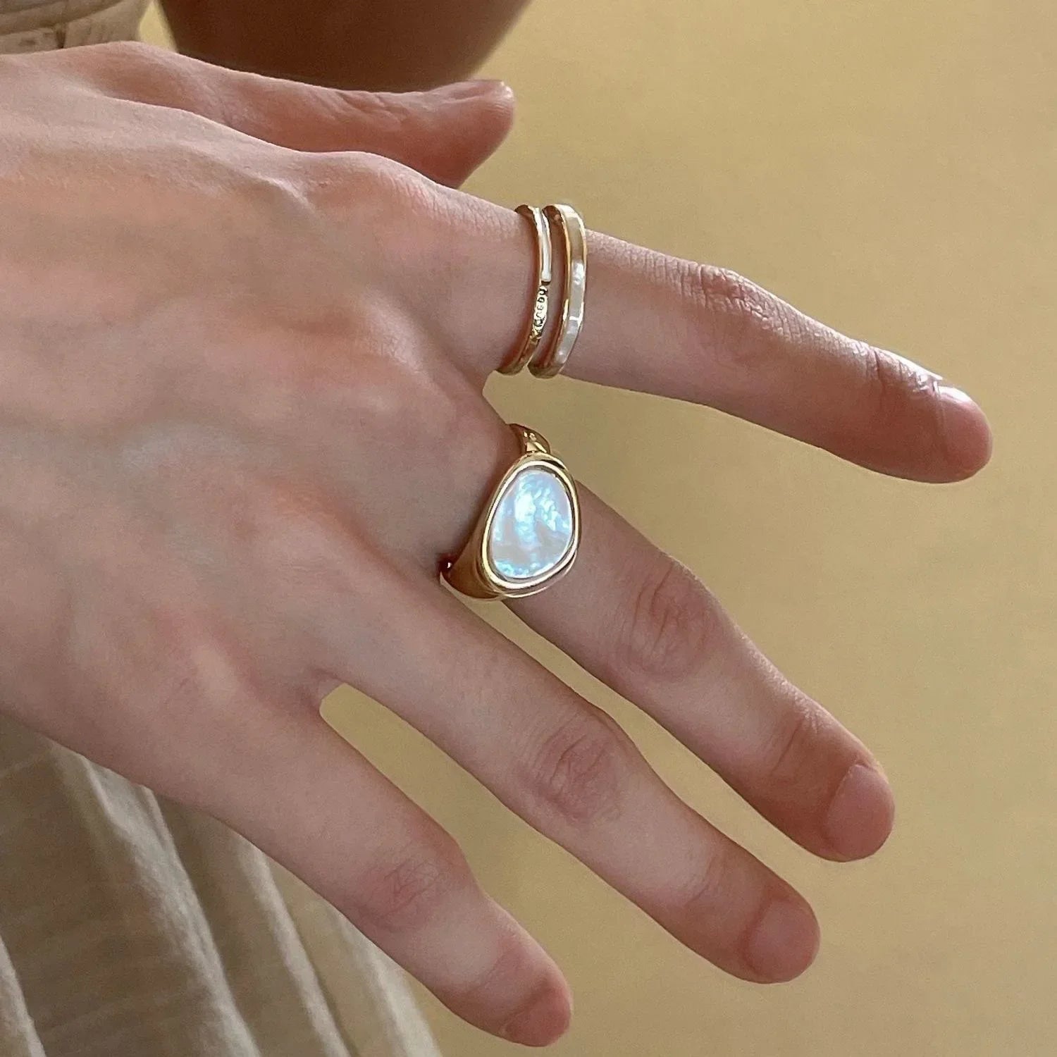 Colorful Drip Glaze Open Ring for Women New Fashion Retro Geometric Gold Color Metal Rings Exquisite Jewelry Gifts for Girl