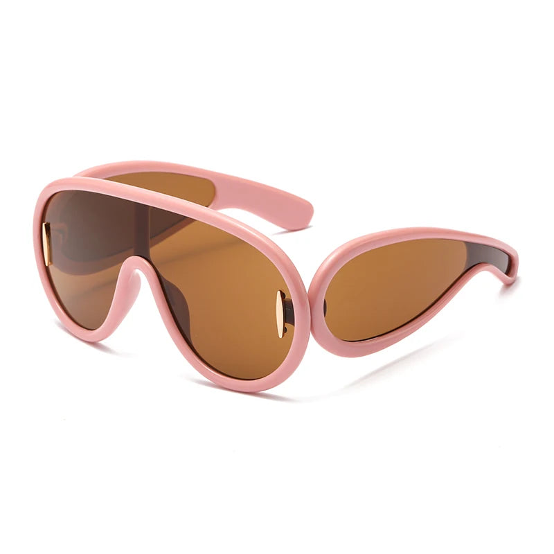 Cycling 2024 New Fashion One-Piece Large Frame Sunglasses Cyberpunk Style Eyeglasse Female Male Multi Color Frame Sun Glasses