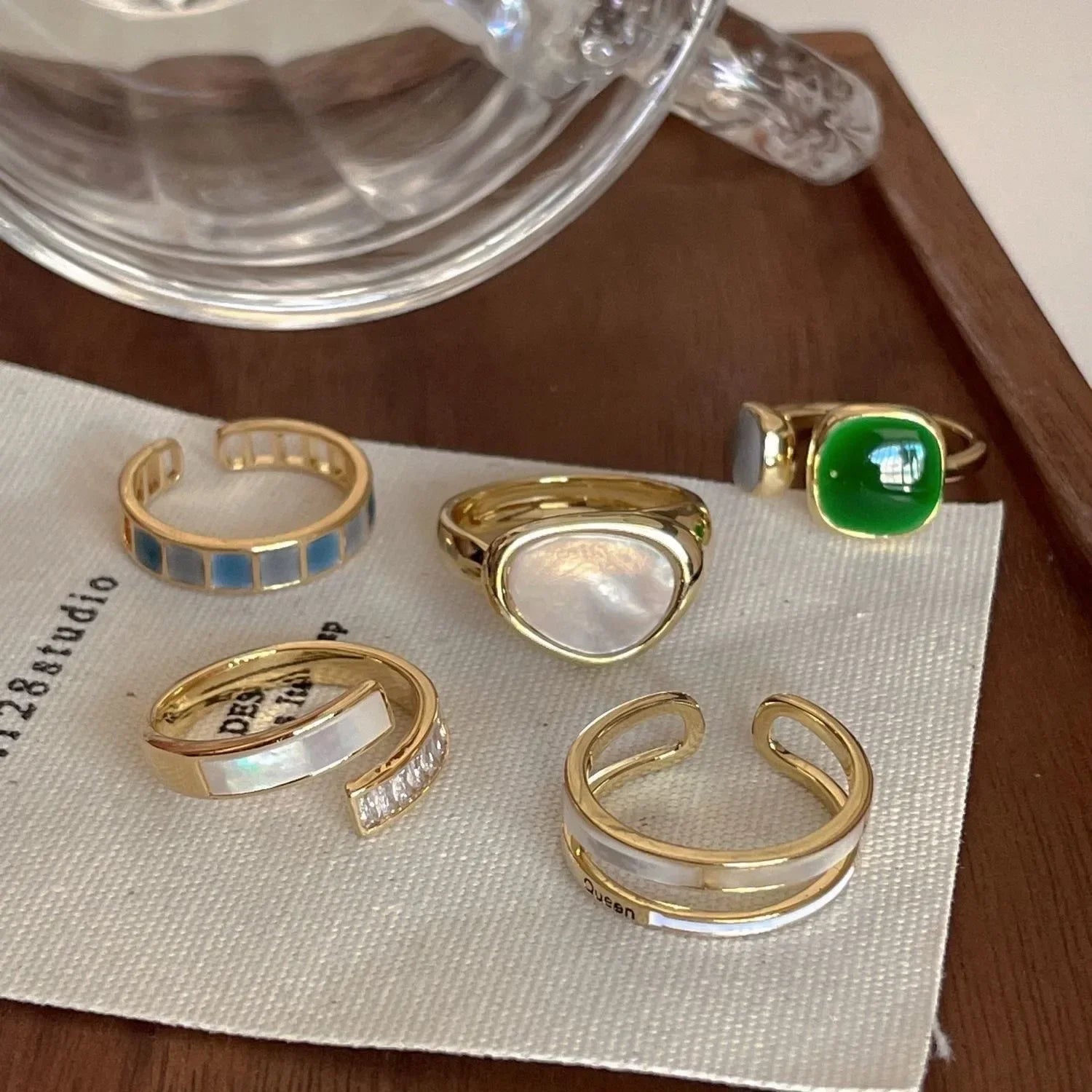 Colorful Drip Glaze Open Ring for Women New Fashion Retro Geometric Gold Color Metal Rings Exquisite Jewelry Gifts for Girl