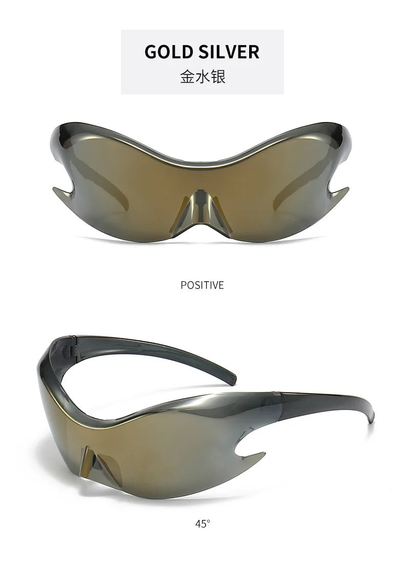 Y2K UV400 Sunglasses Men Women Trendy Running Fishing Goggles Sports Cycling Glasses Male Bicycle Eyewear Bike Lenses
