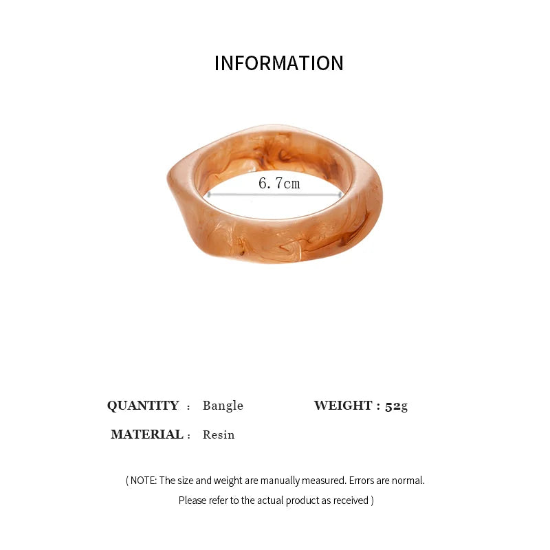 Exaggerated Resin Acrylic Bracelets Bangles for Women on Hand Irregular Geometric Bracelets Personality Hand Jewelry