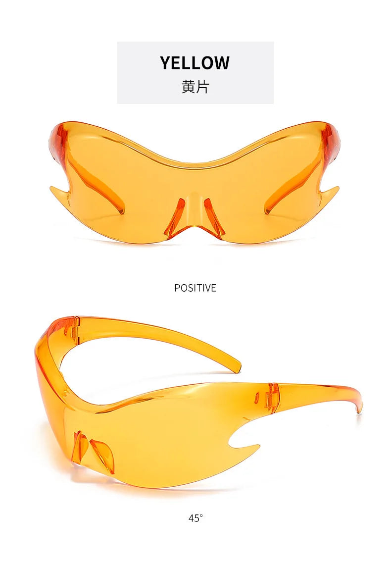 Y2K UV400 Sunglasses Men Women Trendy Running Fishing Goggles Sports Cycling Glasses Male Bicycle Eyewear Bike Lenses