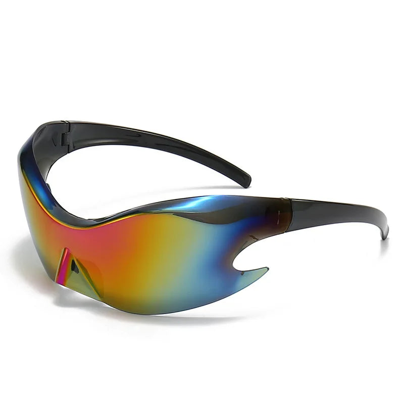 Y2K UV400 Sunglasses Men Women Trendy Running Fishing Goggles Sports Cycling Glasses Male Bicycle Eyewear Bike Lenses