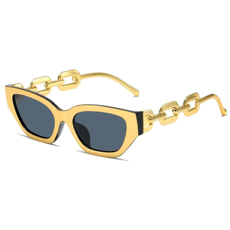 Cat Eye Sunglasses 2025 New Fashion Women Vintage Brand Designer Glasses Black Sun Glasses Female  Golden Eyewear Sun Protection
