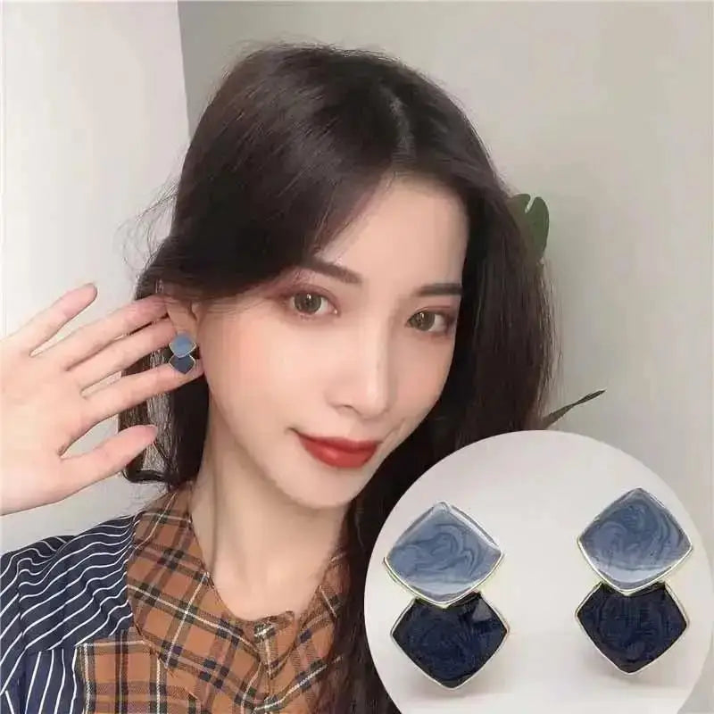 Silver Needle Fashion Purple Crystal Heart Drop Earrings For Women Jewelry 2025 Trending New Luxury Women's Earrings