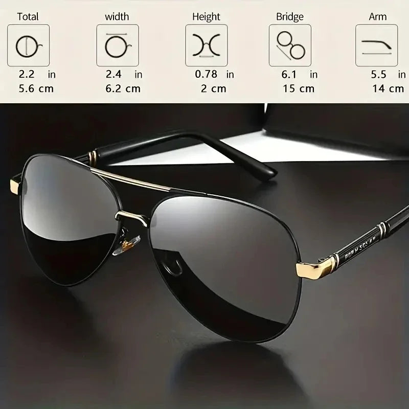 Polarized Sunglasses Men Metail Frame Quality Sun Glasses Brand Design Male Glasses Fishing Driving Goggles UV400 Gafas De Sol