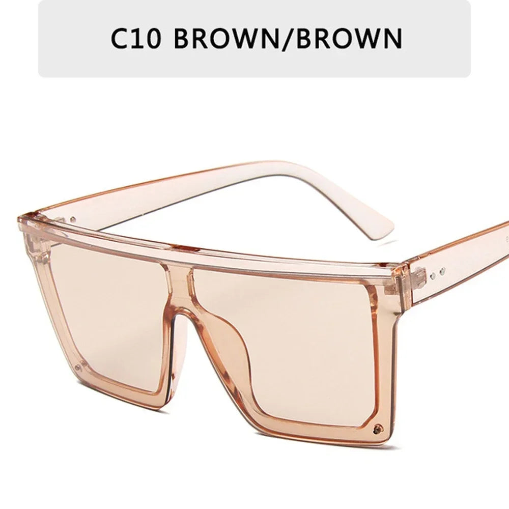2025 Square Sunglasses Women Luxury Vintage Brand Design Sun glasses Big Frame Mirror Red Purple Eyewear UV400