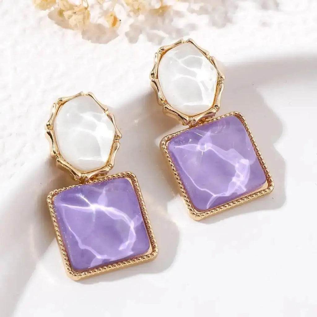 Silver Needle Fashion Square Zircon Drop Earrings For Women Jewelry 2025 Trending New Luxury Women's Crystal Earrings