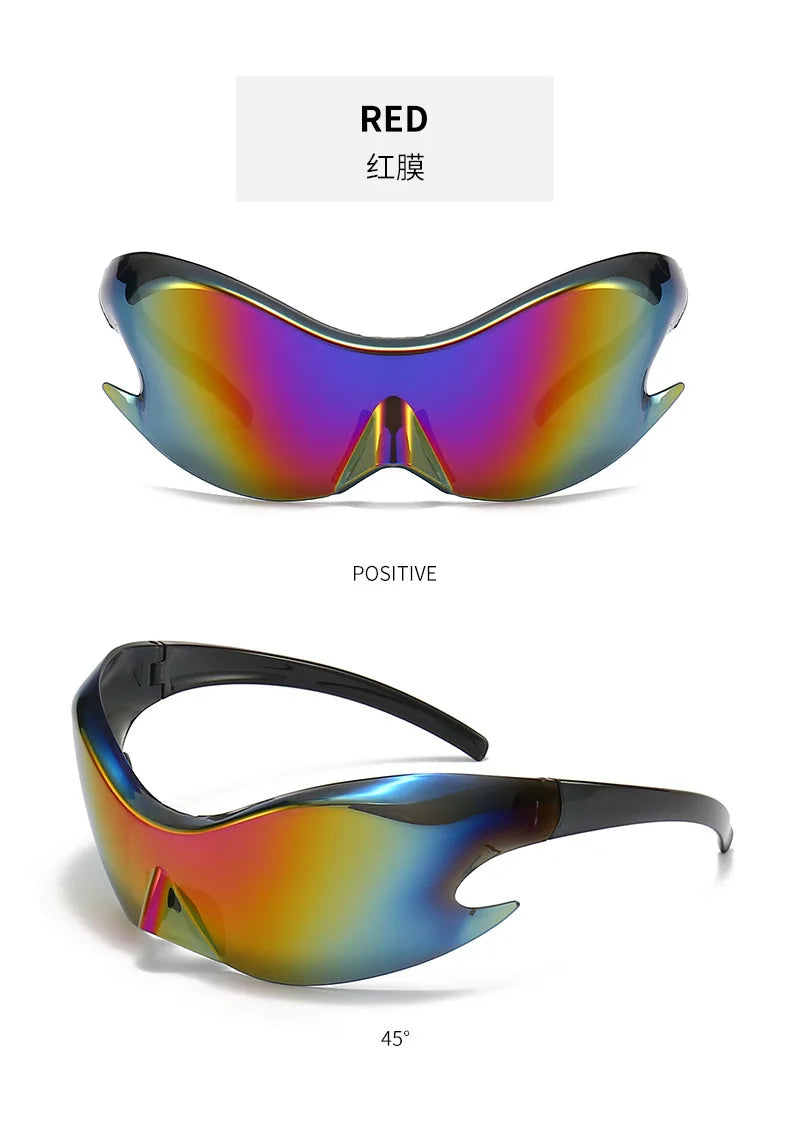 Y2K UV400 Sunglasses Men Women Trendy Running Fishing Goggles Sports Cycling Glasses Male Bicycle Eyewear Bike Lenses