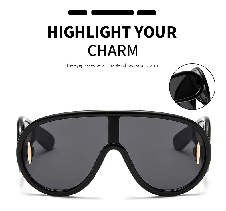 Cycling 2024 New Fashion One-Piece Large Frame Sunglasses Cyberpunk Style Eyeglasse Female Male Multi Color Frame Sun Glasses