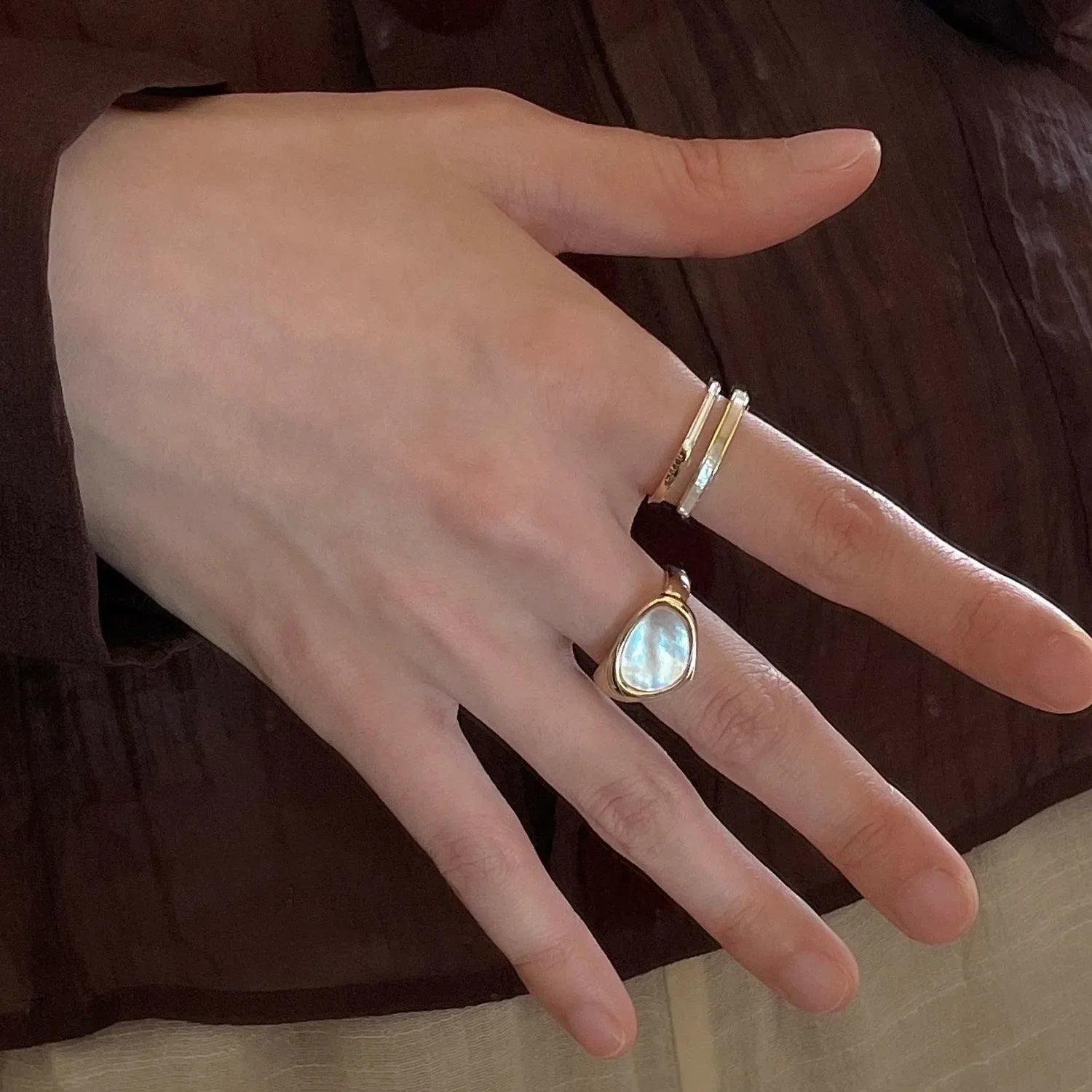 Colorful Drip Glaze Open Ring for Women New Fashion Retro Geometric Gold Color Metal Rings Exquisite Jewelry Gifts for Girl